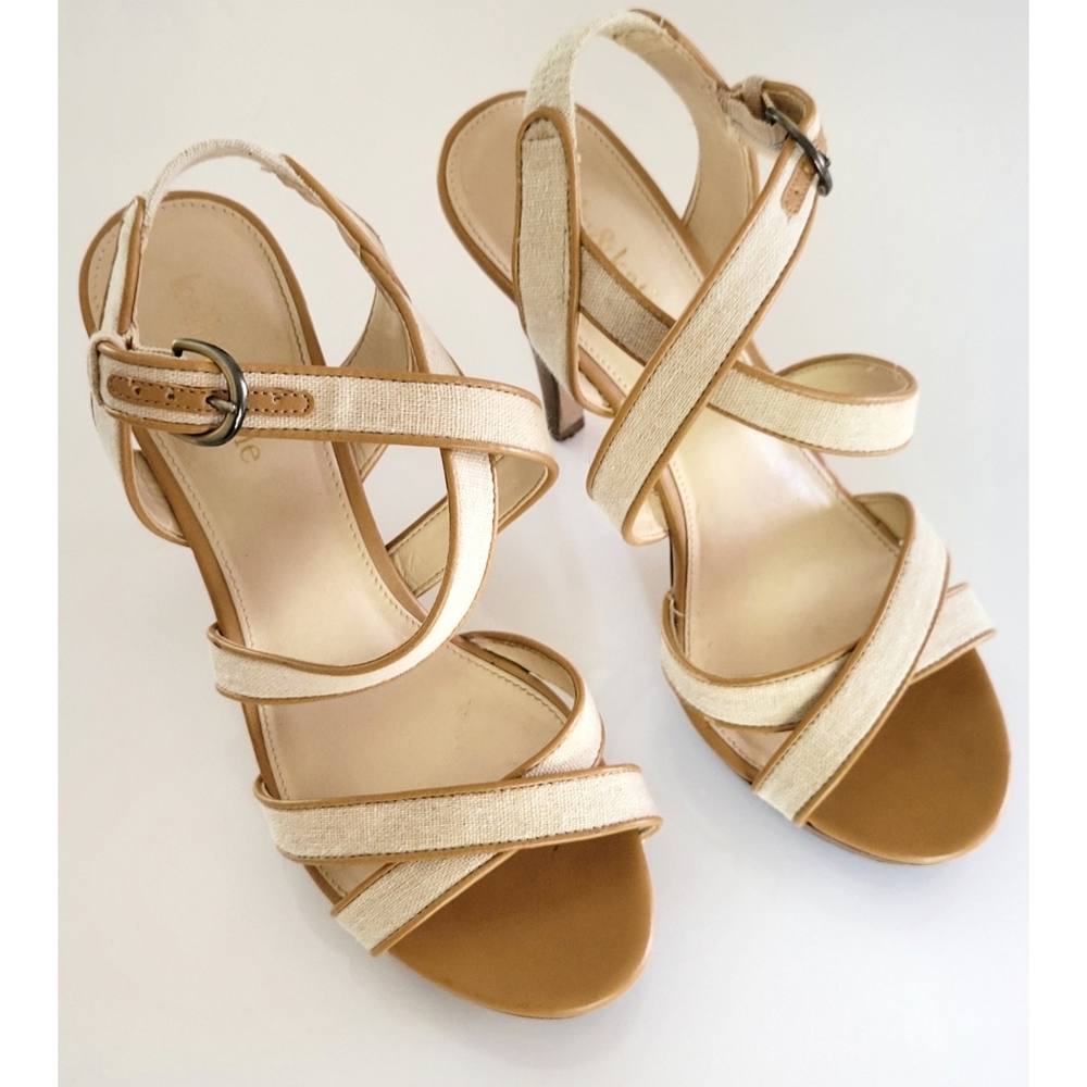 Kelly & katie canvas and tan sandals
